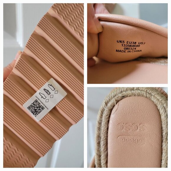 Asos Design Wide Fit Jemima Cross Strap Espadrilles in Light Pink US7/ EU38 - Picture 3 of 7